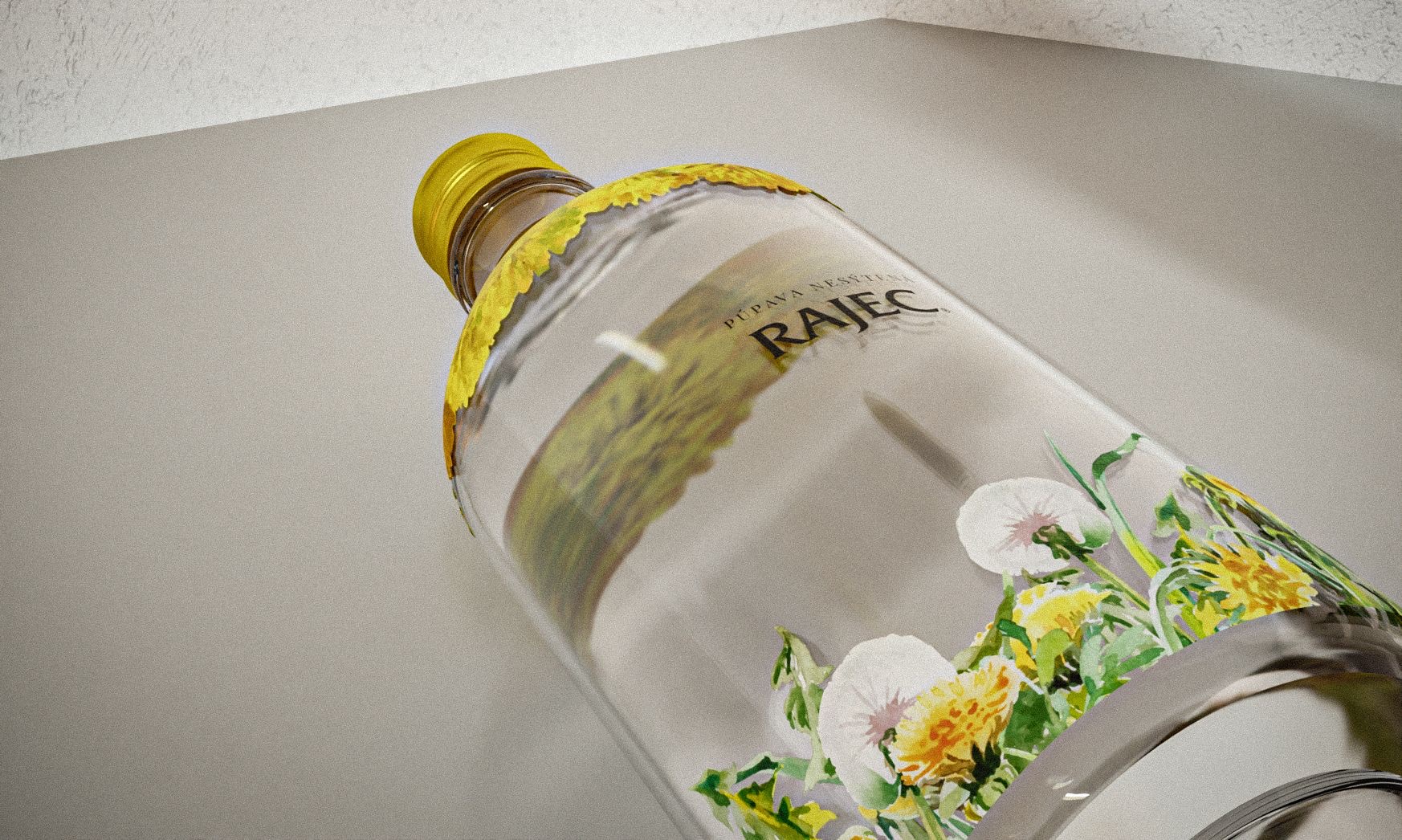 Rajec dandelion bottle detail